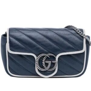 Gucci Dark Blue Quilted Crossbody Bag